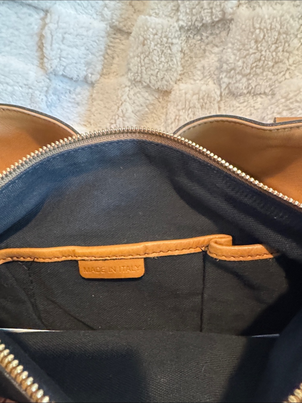 Burberry Beige Plaid and Brown Leather Satchel - Picture 15 of 15